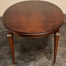 French Louis XVI Mahogany Oval Pop-Leaf Dining Table