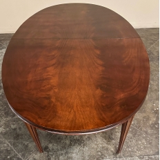 French Louis XVI Mahogany Oval Pop-Leaf Dining Table