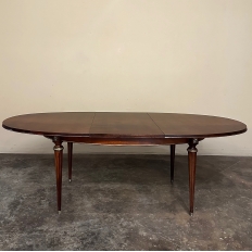 French Louis XVI Mahogany Oval Pop-Leaf Dining Table