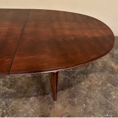 French Louis XVI Mahogany Oval Pop-Leaf Dining Table