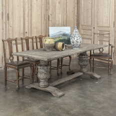 Antique Italian Dining Table in Stripped Sycamore