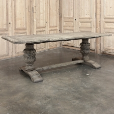 Antique Italian Dining Table in Stripped Sycamore