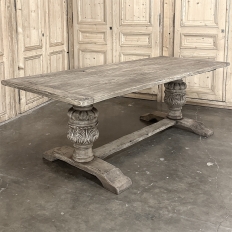 Antique Italian Dining Table in Stripped Sycamore