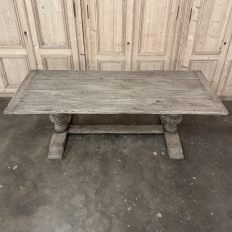 Antique Italian Dining Table in Stripped Sycamore