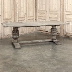 Antique Italian Dining Table in Stripped Sycamore