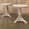 Louis Philippe Style Painted Round Marble Top End Table