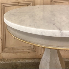 Louis Philippe Style Painted Round Marble Top End Table