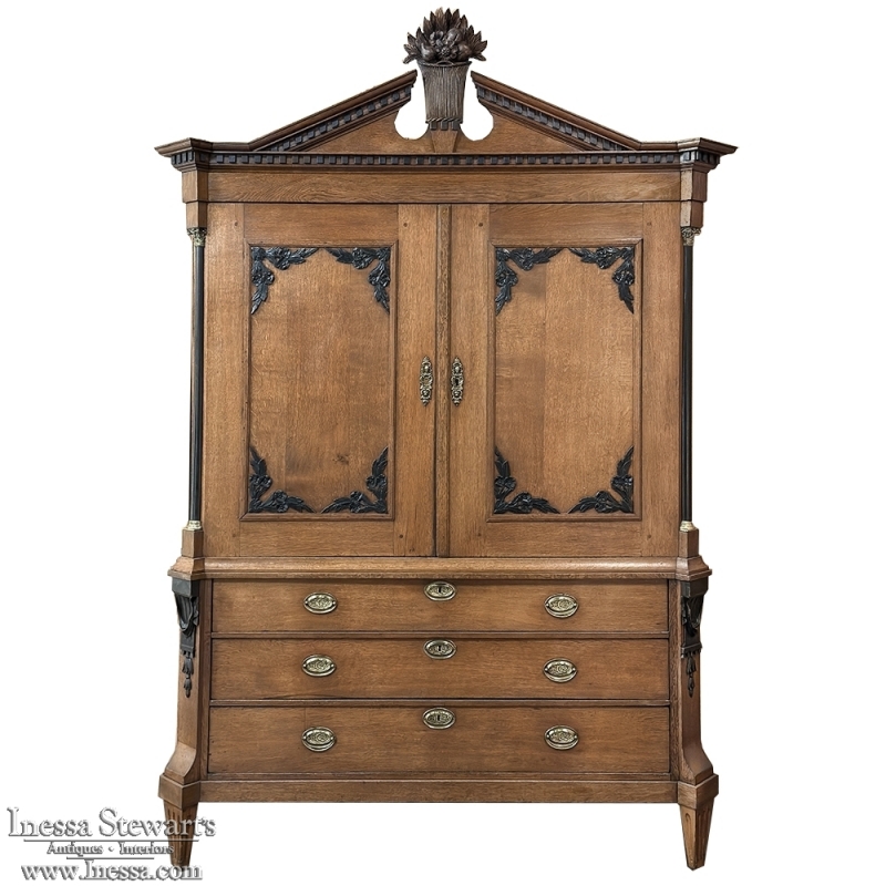 18th Century Dutch Neoclassical Linen Press ~ Cabinet