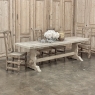 Antique Rustic Stripped Sycamore Trestle Dining Table