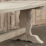 Antique Rustic Stripped Sycamore Trestle Dining Table