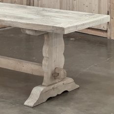 Antique Rustic Stripped Sycamore Trestle Dining Table