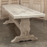 Antique Rustic Stripped Sycamore Trestle Dining Table