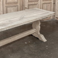 Antique Rustic Stripped Sycamore Trestle Dining Table