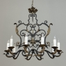 Antique Country French Wrought Iron Chandelier