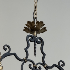 Antique Country French Wrought Iron Chandelier