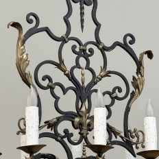 Antique Country French Wrought Iron Chandelier