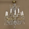 Antique French Louis XIV Brass & Crystal Chandelier