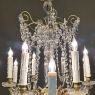 Antique French Louis XIV Brass & Crystal Chandelier