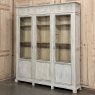 19th Century Country French Louis XVI Whitewashed Bookcase