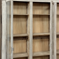 19th Century Country French Louis XVI Whitewashed Bookcase