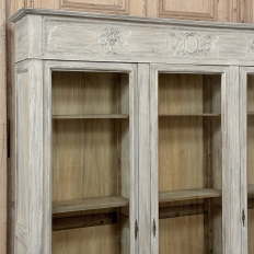 19th Century Country French Louis XVI Whitewashed Bookcase