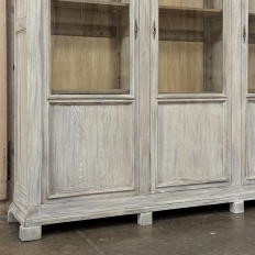 19th Century Country French Louis XVI Whitewashed Bookcase