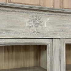 19th Century Country French Louis XVI Whitewashed Bookcase