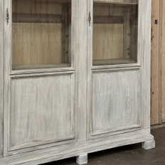 19th Century Country French Louis XVI Whitewashed Bookcase