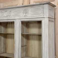 19th Century Country French Louis XVI Whitewashed Bookcase