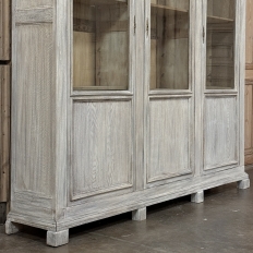 19th Century Country French Louis XVI Whitewashed Bookcase