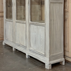 19th Century Country French Louis XVI Whitewashed Bookcase