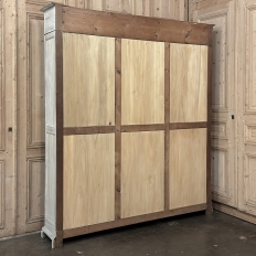 19th Century Country French Louis XVI Whitewashed Bookcase