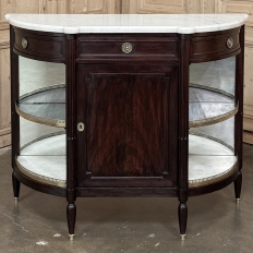 19th Century French Louis XVI Mahogany Buffet ~ Server with Carrara Marble