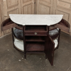 19th Century French Louis XVI Mahogany Buffet ~ Server with Carrara Marble