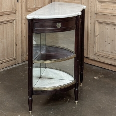 19th Century French Louis XVI Mahogany Buffet ~ Server with Carrara Marble