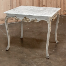 18th Century French Painted and Gilded Carrera Marble Top Table, Circa 1760.