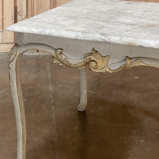 18th Century French Painted and Gilded Carrera Marble Top Table, Circa 1760.