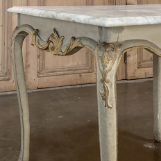 18th Century French Painted and Gilded Carrera Marble Top Table, Circa 1760.