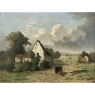 19th Century Framed Oil Painting on Canvas by Guillaume Lauters (1809–1889)