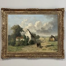 19th Century Framed Oil Painting on Canvas by Guillaume Lauters (1809–1889)