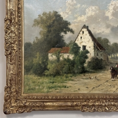 19th Century Framed Oil Painting on Canvas by Guillaume Lauters (1809–1889)