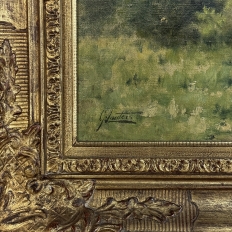 19th Century Framed Oil Painting on Canvas by Guillaume Lauters (1809–1889)