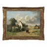 19th Century Framed Oil Painting on Canvas by Guillaume Lauters (1809–1889)