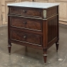 19th Century French Louis XVI Mahogany Carrara Marble Top Commode