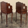 Pair Antique Country French Louis XV Walnut Nightstands ~ Side Tables