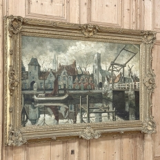 Antique Framed Oil Painting on Canvas by G. Brachez