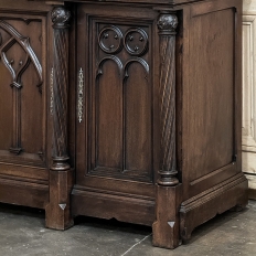 19th Century French Walnut Gothic Revival Buffet