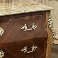 Antique French Louis XV Marquetry Marble Top Commode