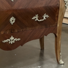 Antique French Louis XV Marquetry Marble Top Commode