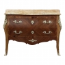 Antique French Louis XV Marquetry Marble Top Commode